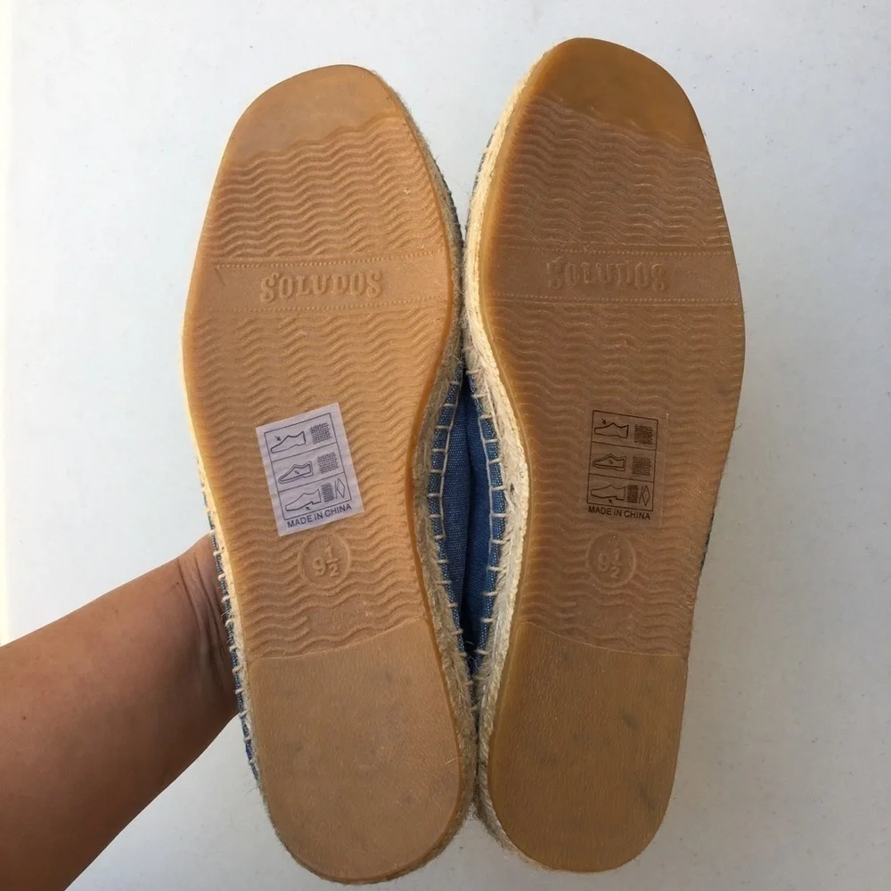 NEW SOLUDOS Chambray Espadrille Slip On Size 11